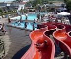 Outdoor water complex with waterslides