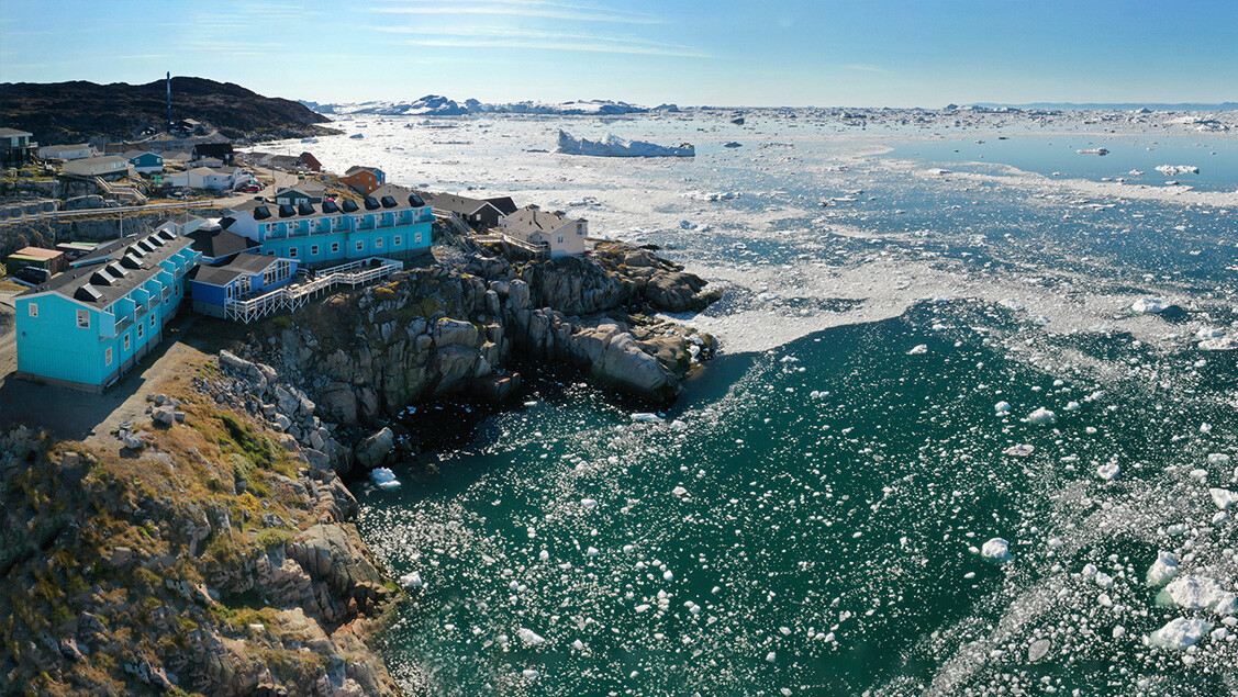 Hotel Icefiords udsigt over isfjorden i Ilullisat 