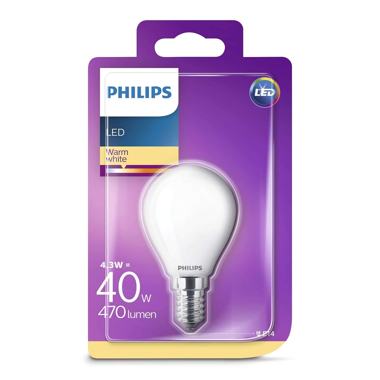 regiment overschreden Schandelijk Bulb LED 4,3W Glass Crown (470lm) E14 - Philips - Buy online