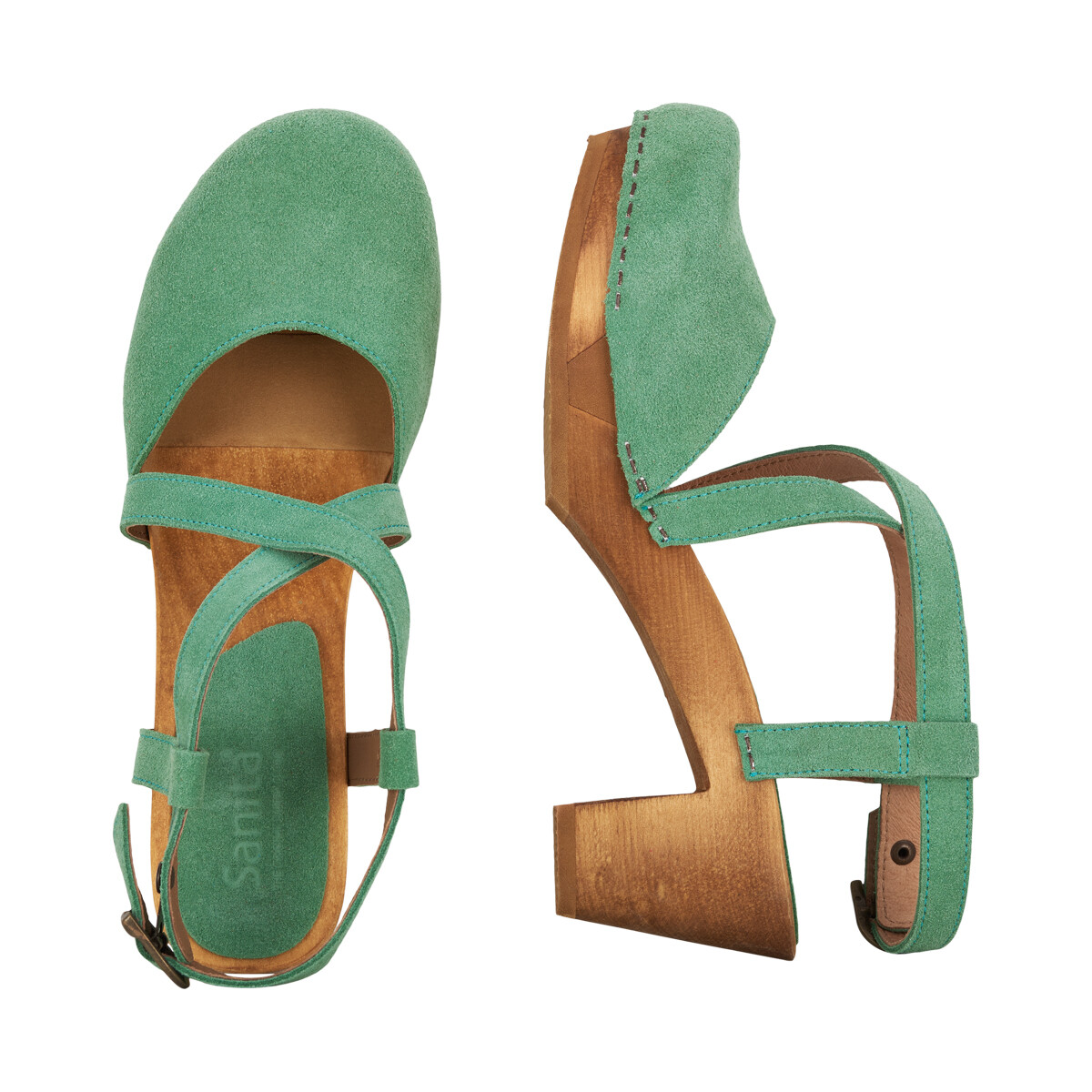 sanita green clogs