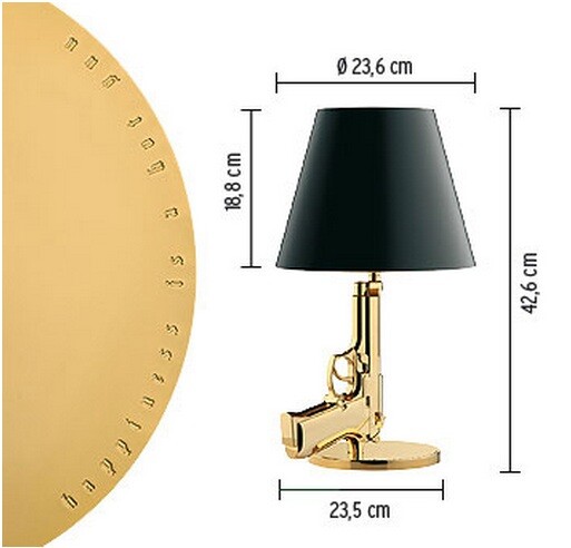 Gun Bedside Table Lamp Gold Flos