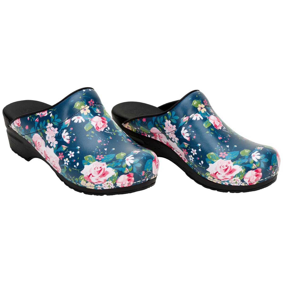 sanita floral clogs