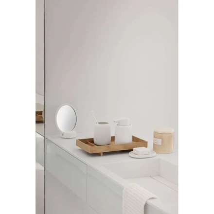 Blomus Sono Plunger with Decorative Holder - White