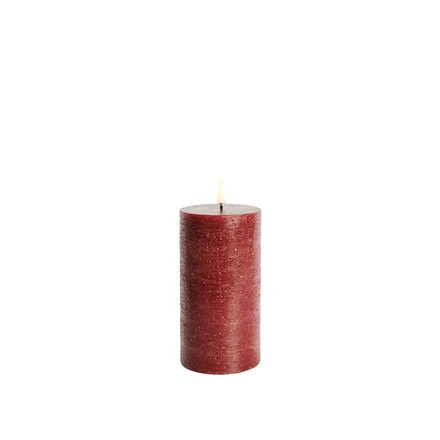 Uyuni - Pillar Candle LED 7,8x15,2 cm Rustic Carmine Red Uyuni