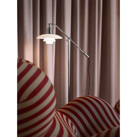 Louis Poulsen Floor Lamp Opal Glass PH 3½-2½, PVD