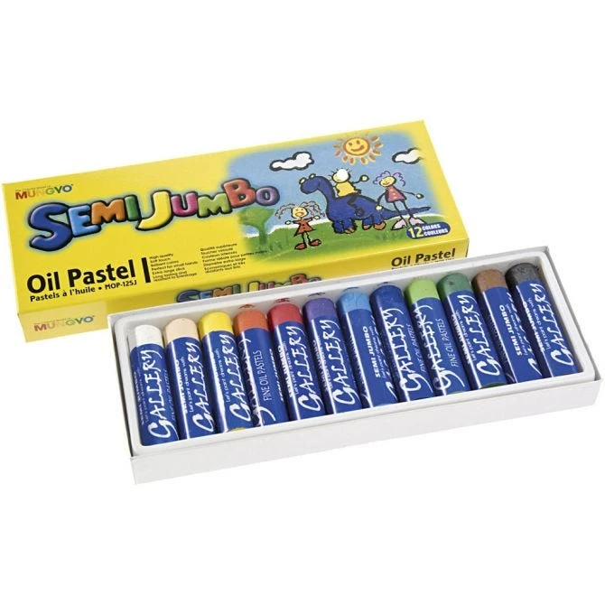 Mungyo Gallery Semi-Jumbo Oil Pastels Set of 12 - Assorted Colors