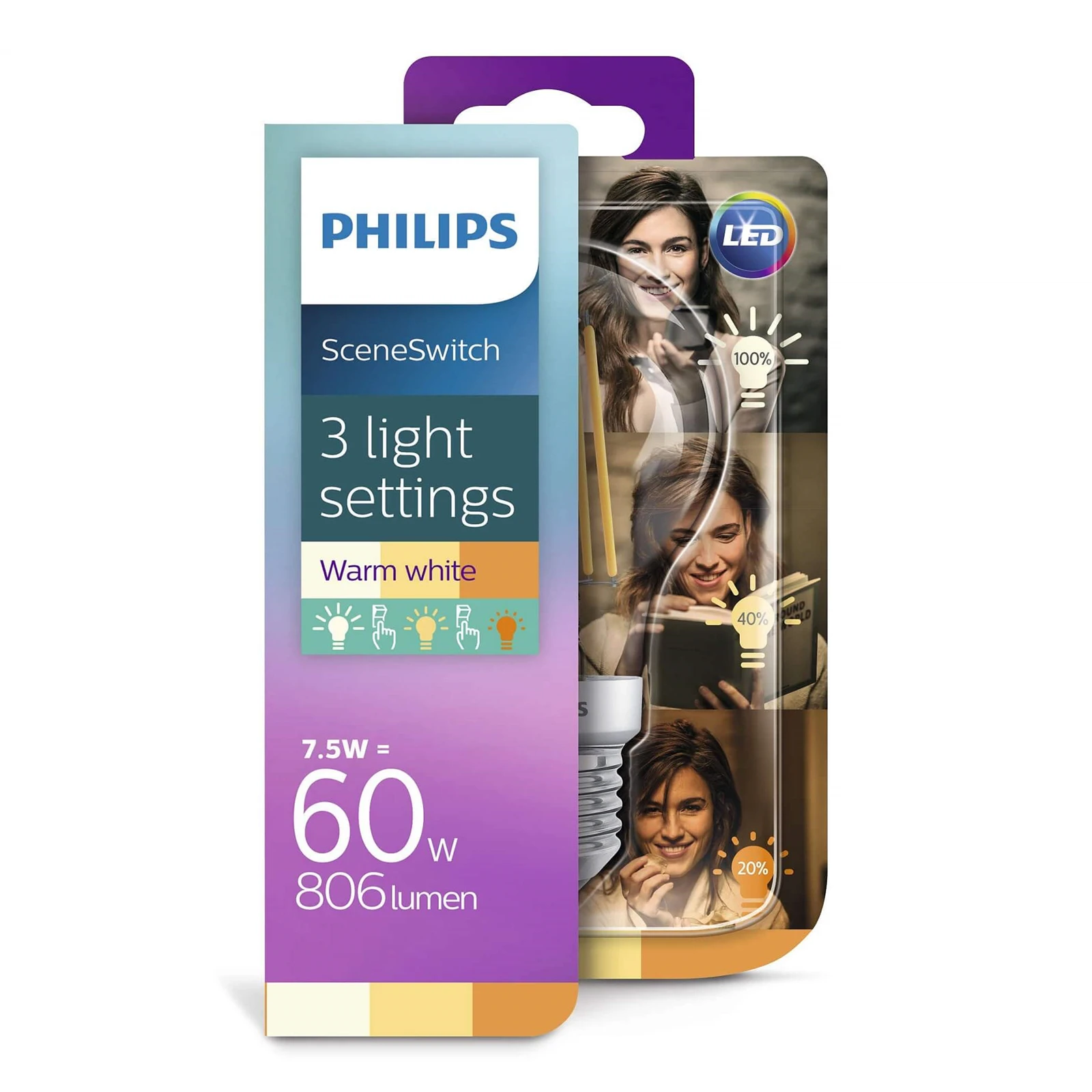 2-5-8W (80/320/806lm) Filament E27 - Philips - Buy