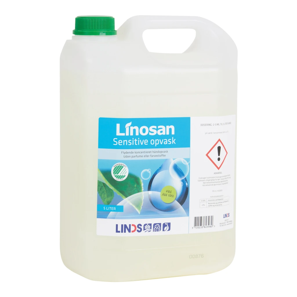 Opvaskemiddel Linosan Sensitive Svane 5 » hos LINDS.dk