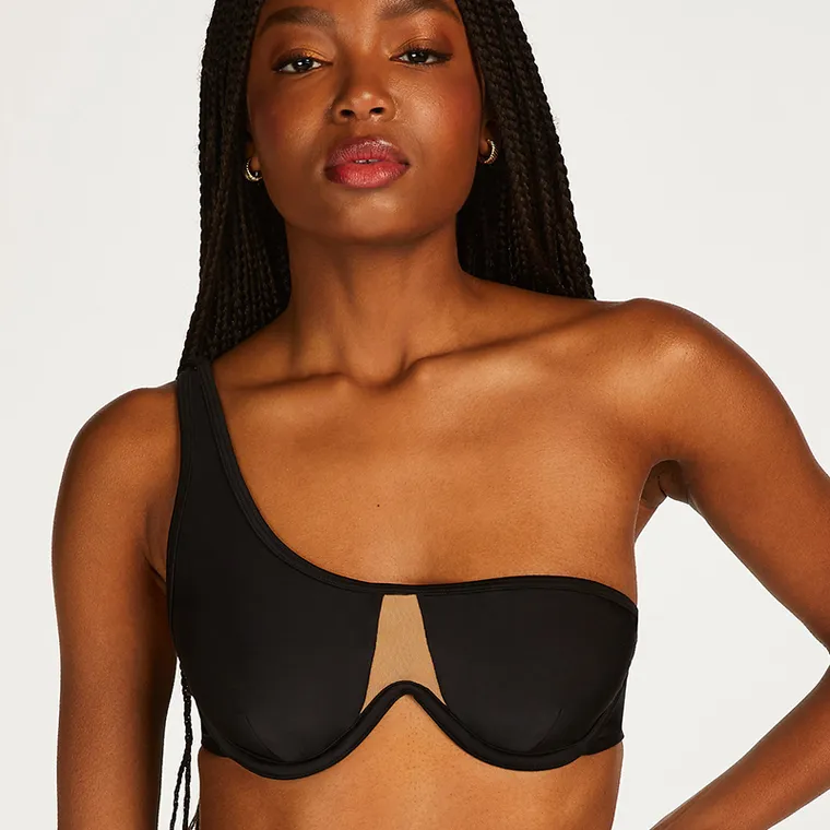 Buy Hunkemoller Hannako Lace High-Waist Thongs, Black Color Women