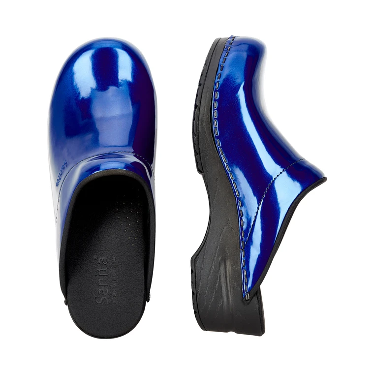 Sanital Eco Bio" Blue Italian Comfort hook/loop Slides, Memory foam  Women's 9.5