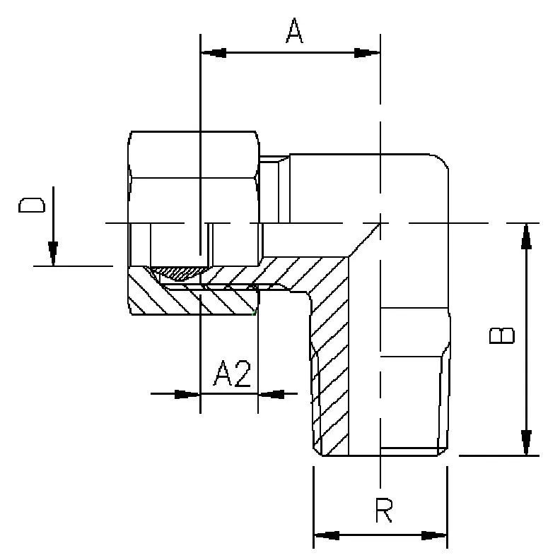 69F Nipple Elbow with Sleeve and Nut for Pipe with Pipe Thread