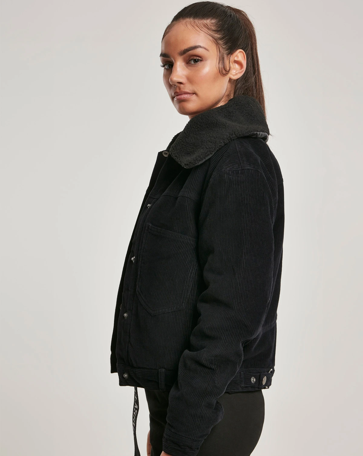 Buy Urban Classics Back Corduroy Ladies | Oversized Jacket ARMY | Money STAR Guarantee Sherpa