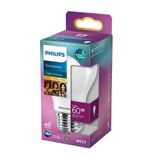 Varen Immigratie januari Bulb LED 1,6-3-7,5W Sceneswitch (80/320/806lm) E27 - Philips - Buy online