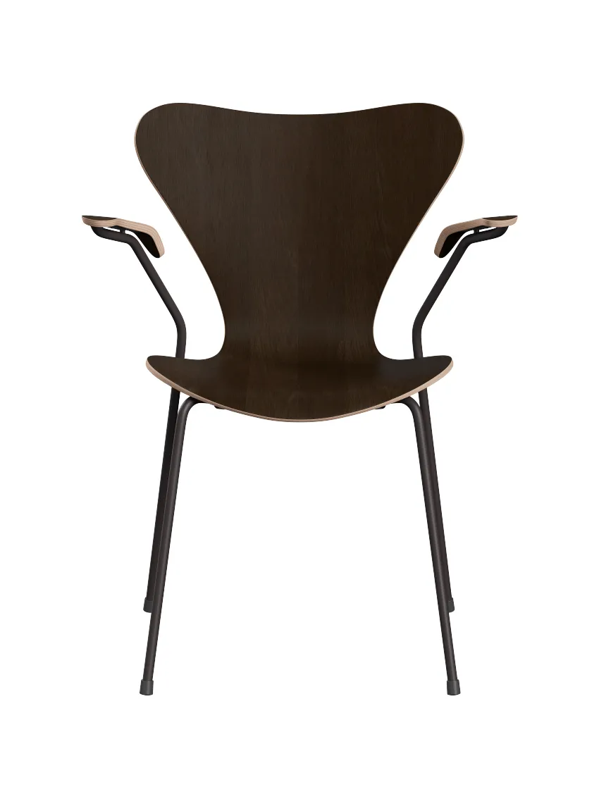 3207 stol m arml n m rkbejdset eg sort stel af Arne Jacobsen