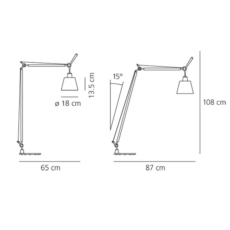 Tolomeo Basculante Lettura Floor Lamp Parchment - Artemide - Buy online