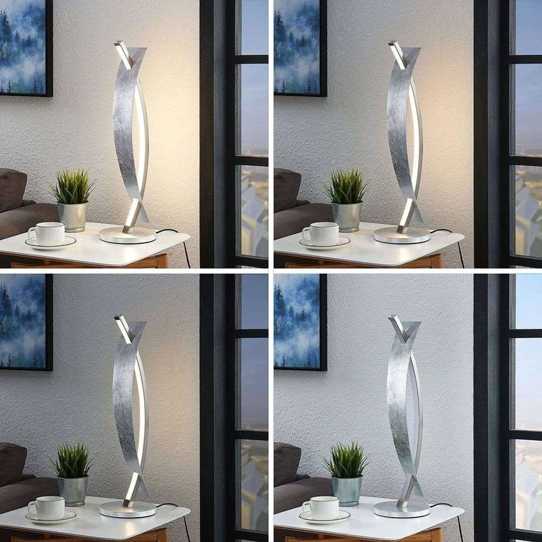 Marija Table Lamp Silver - Lucande - Buy online