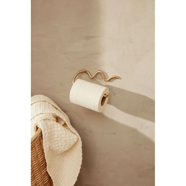 Curvature Toilet Paper Holder Brass - ferm LIVING