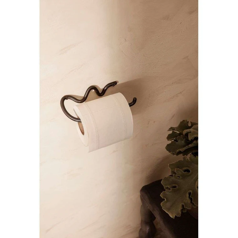 Curvature Toilet Paper Holder Black Brass - ferm LIVING - Buy online