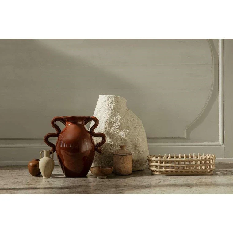 Ceramic Basket Oval Cashmere - ferm LIVING - Buy online