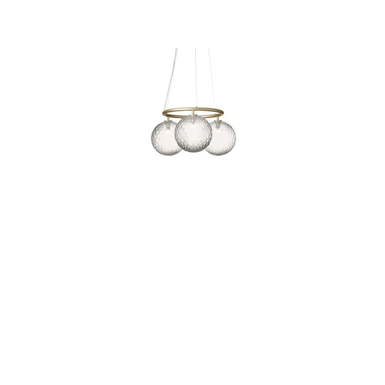 Miira 3 Circular Chandelier Brass/Optic Clear - Nuura - Buy online