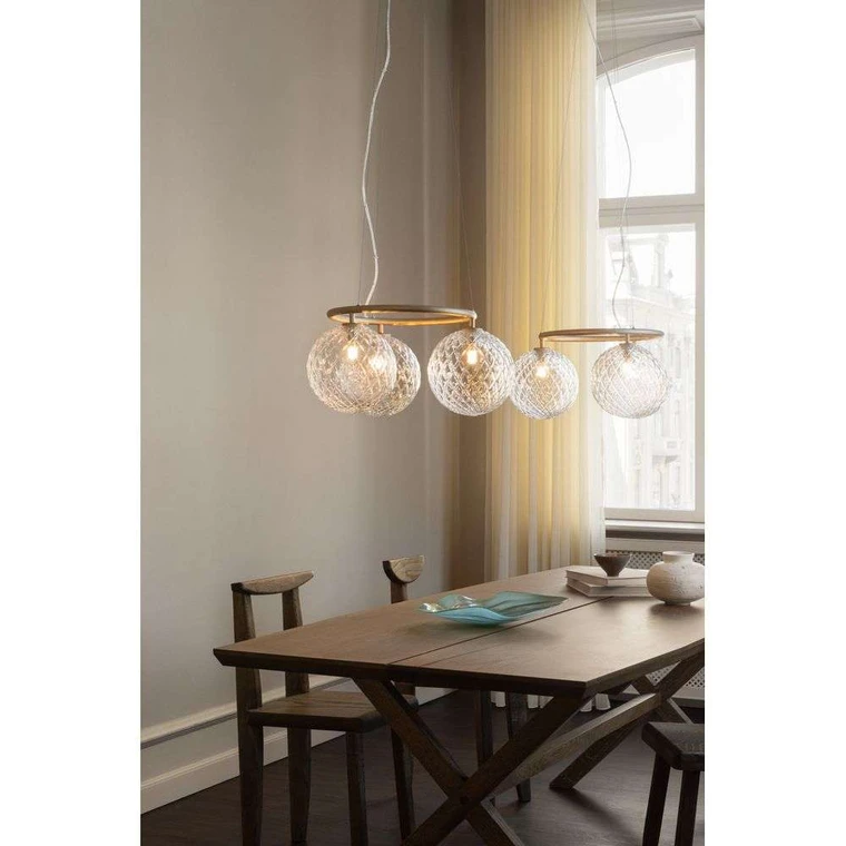 Miira 3 Circular Chandelier Brass/Optic Clear - Nuura - Buy online