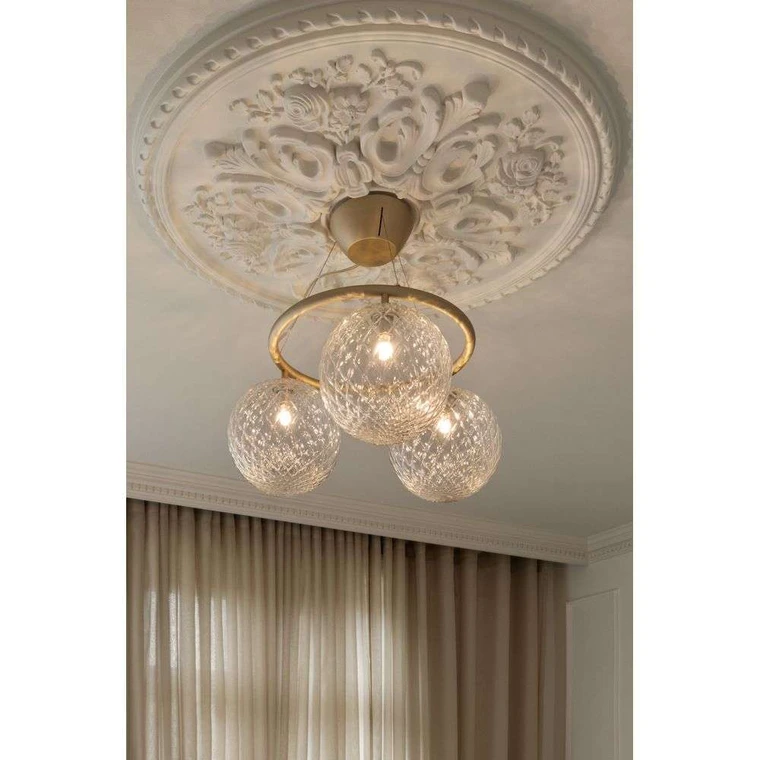 Miira 3 Circular Chandelier Brass/Optic Clear - Nuura - Buy online