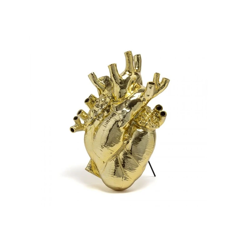 Love In Bloom Giant Resin Heart Vase Gold - Seletti - Buy online