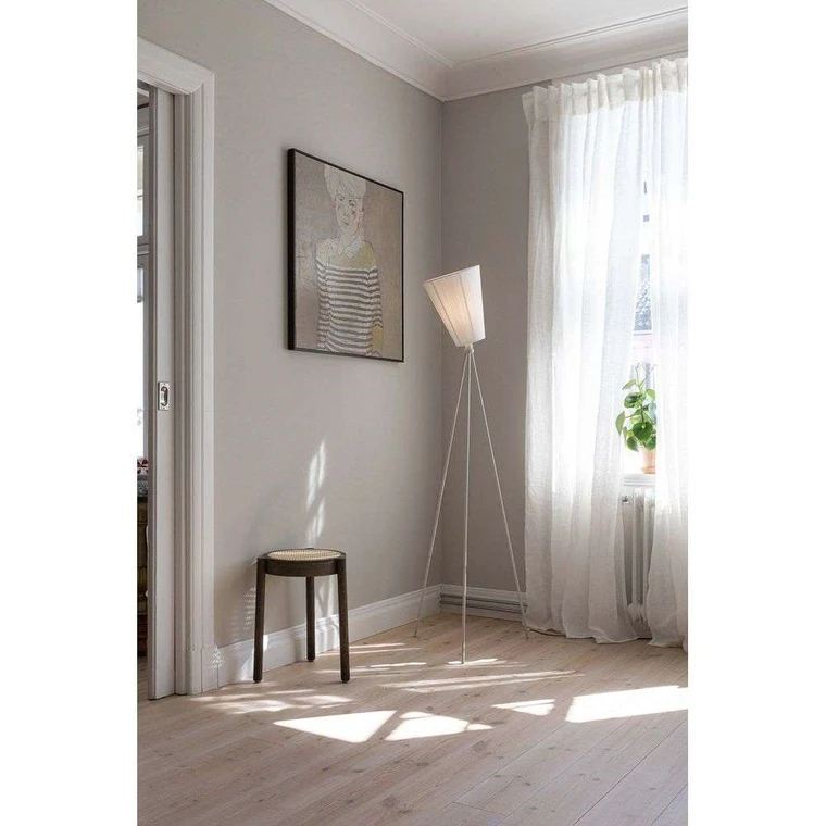 Grey wooden store floor lamp