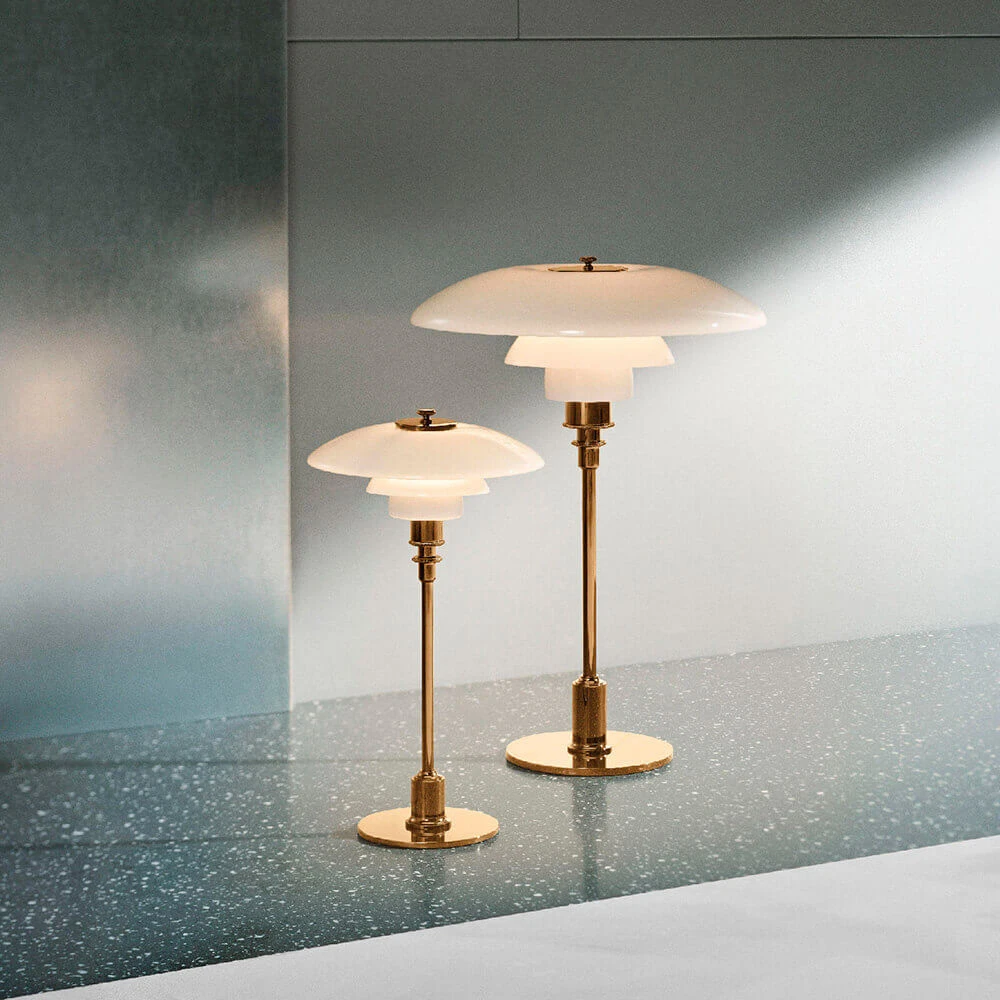 PH 2/1 Pale Rose Brass Table Lamp by Louis Poulsen