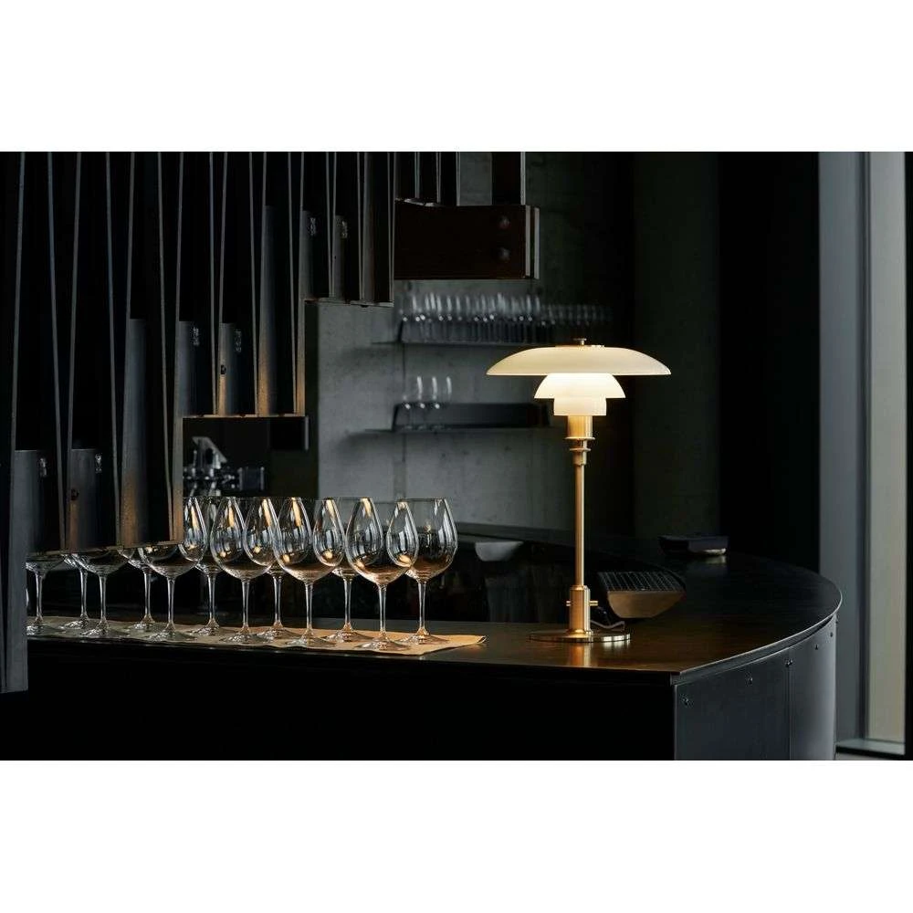 Poul Henningsen Brass and Glass Ph 2/1 Table Lamp for Louis Poulsen
