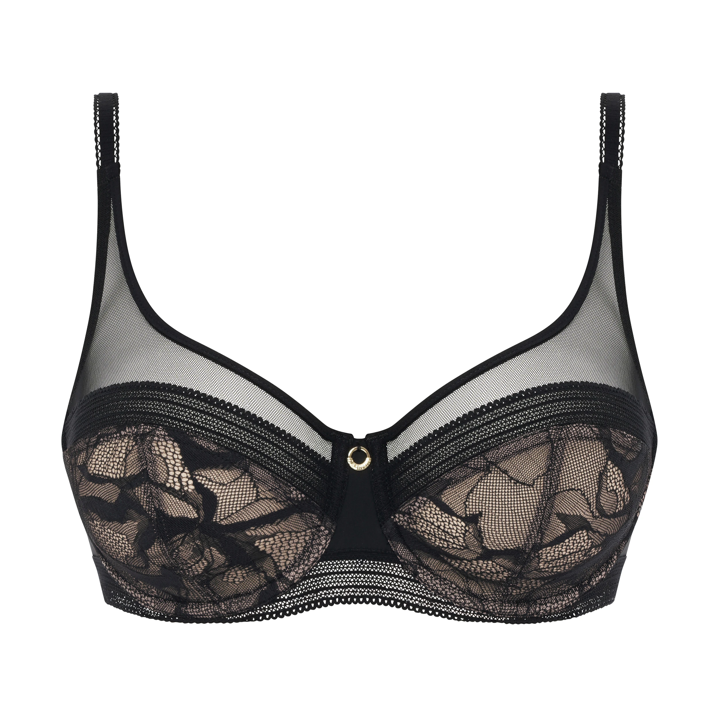 Chantelle True Lace Full Cup Covering Underwire Bra- Milk (Style: 11M10)