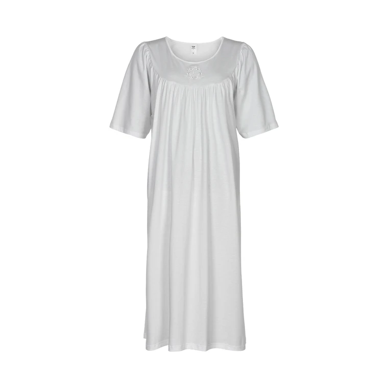 Calida Women's Soft Cotton Long Sleeve Nightgown 33000 XS White at