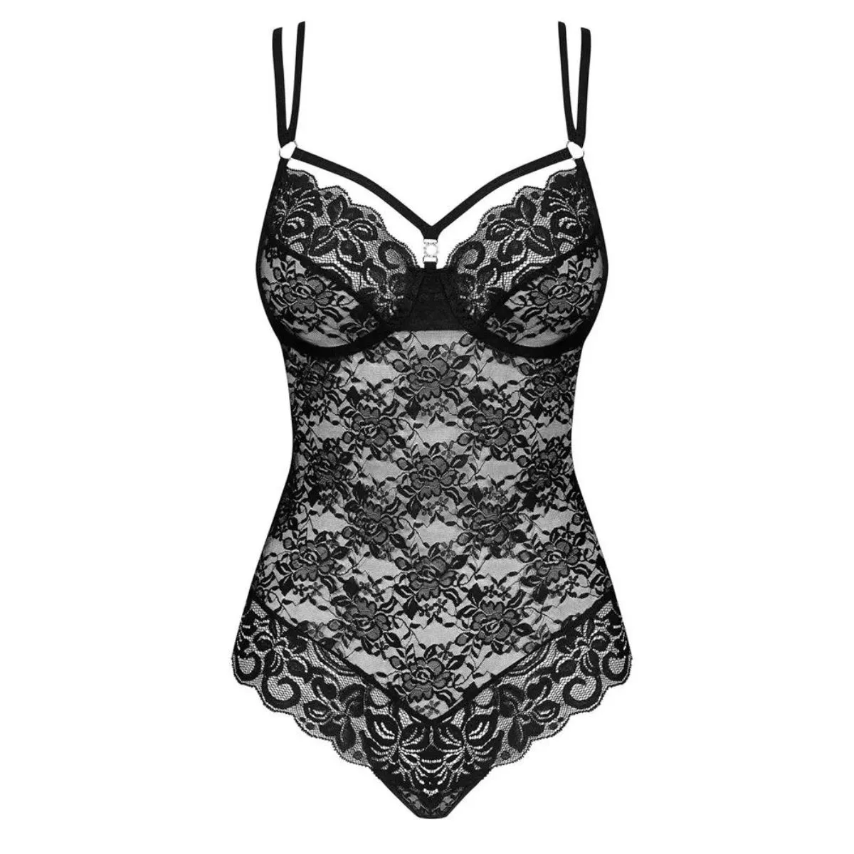 Decoy Shapewear bodystocking i sort med fri barm justerbare - Hos