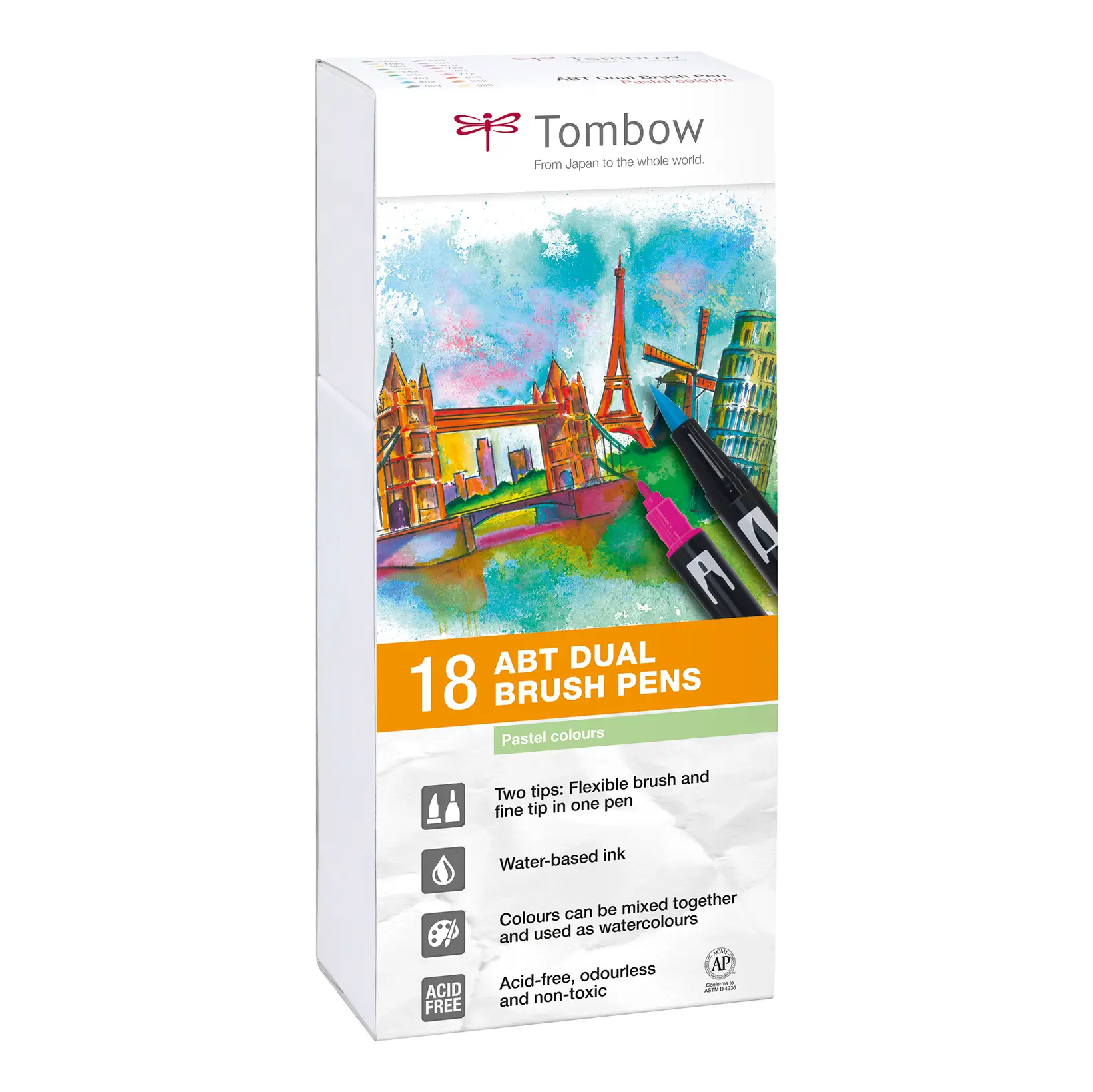 Tombow ABT Dual Brush Pen - Pastel (Pack of 18), ABT-18P-5