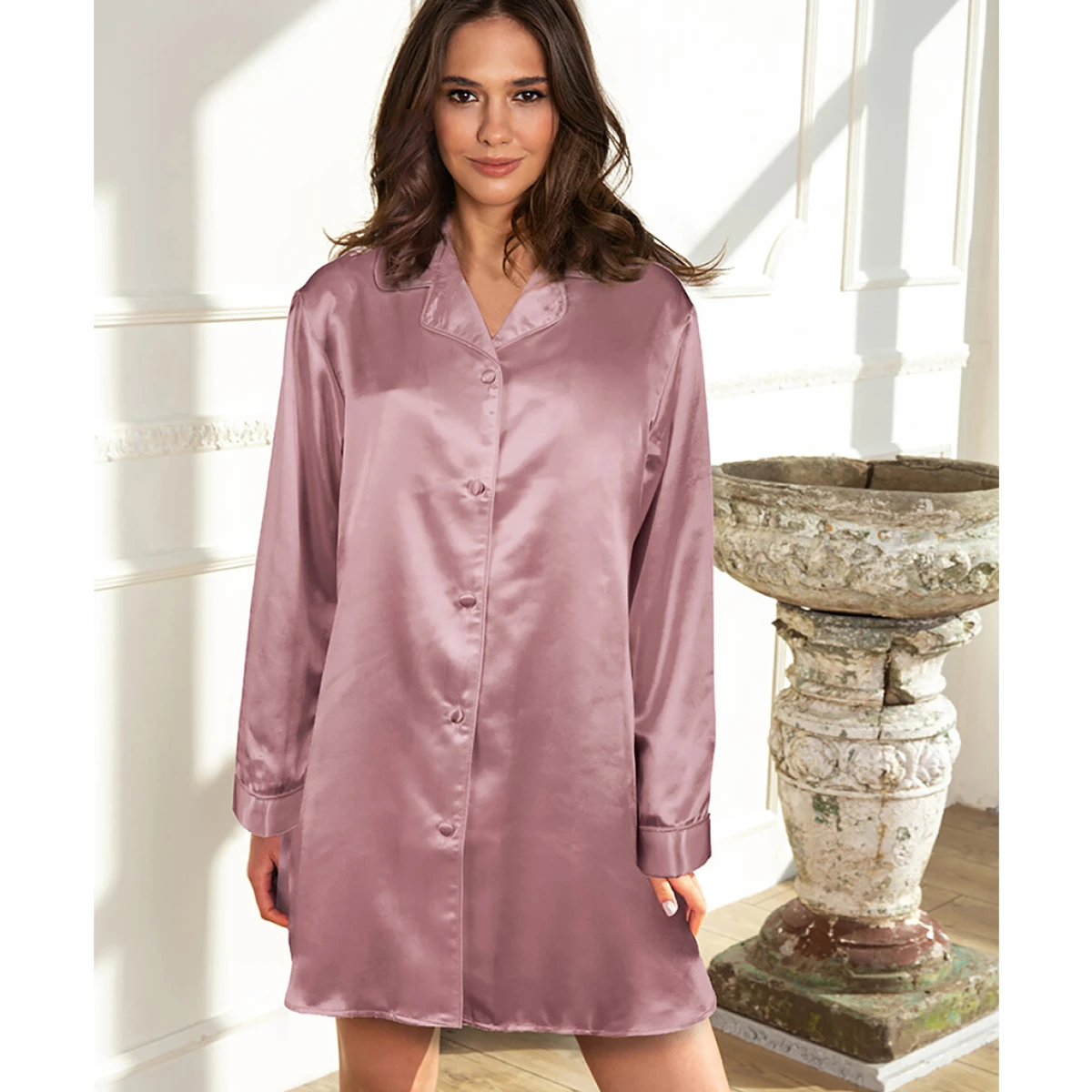 Ladies satin 2024 nightshirt