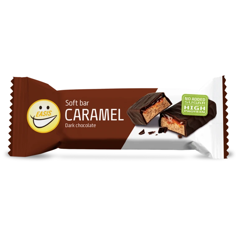 Uitbarsten juni Vertrouwelijk Soft protein bar with caramel flavour and milk chocolate