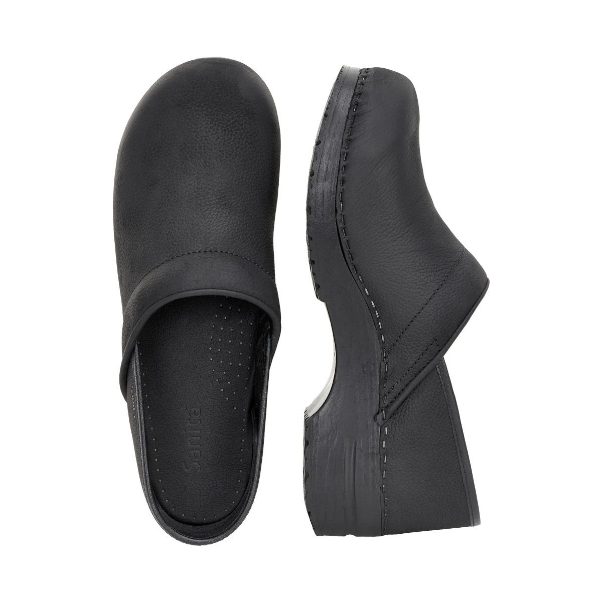 sanita black clogs