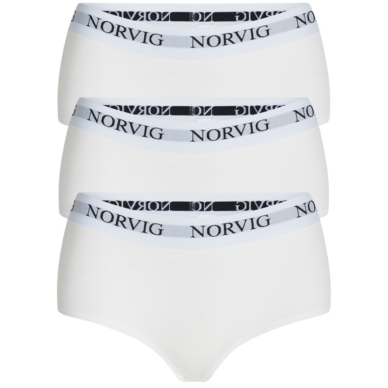 Se Norvig 3-pack Hipster Trusse, Farve: Hvid, Størrelse: S, Dame hos Netlingeri.dk