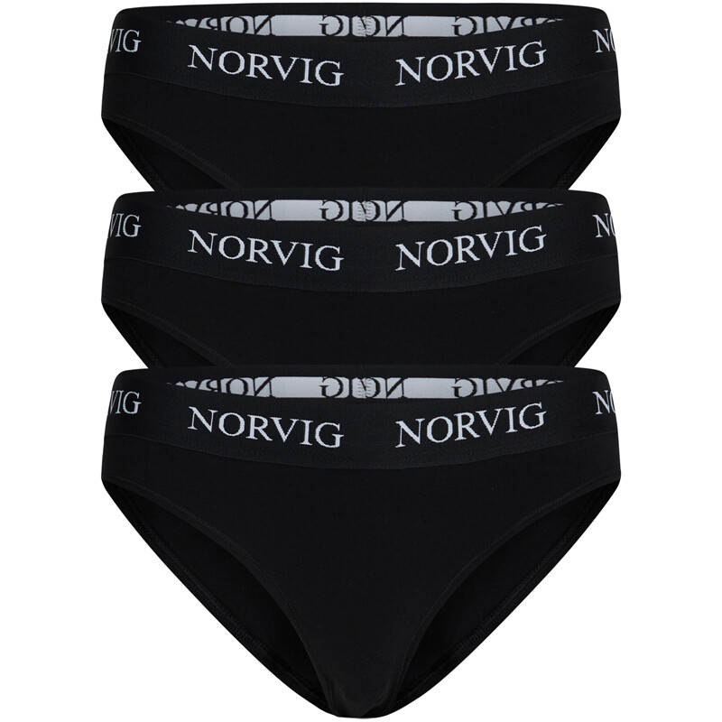 Se Norvig 3-pack Tai Trusse, Farve: Sort, Størrelse: XL, Dame hos Netlingeri.dk
