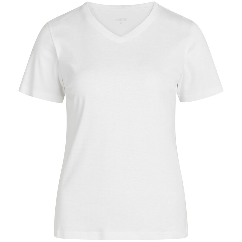 Se Norvig Ladies V-neck T-shirt, Farve: Hvid, Størrelse: L, Dame hos Netlingeri.dk