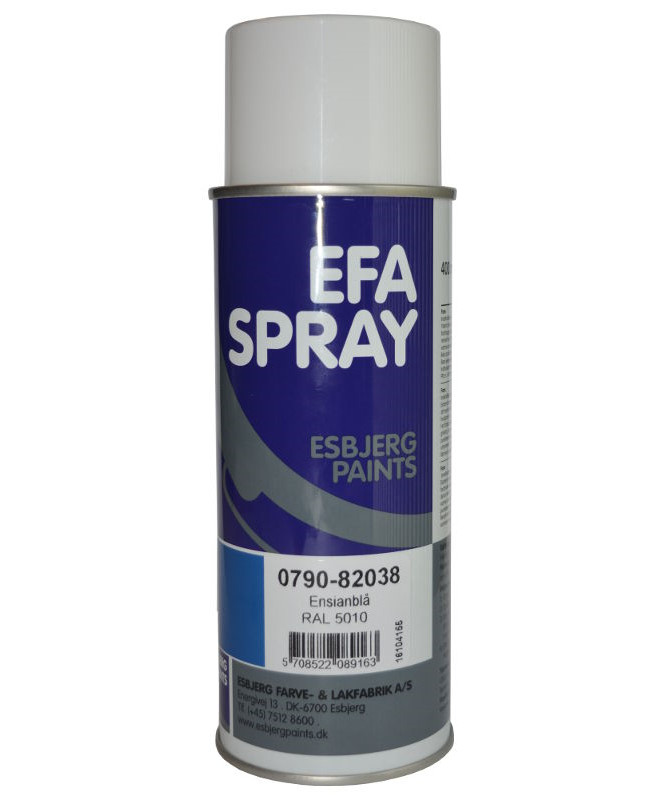 Se Esbjerg Paints Spray maling ensianblå ral 5010 400ml hos Specialbutikken