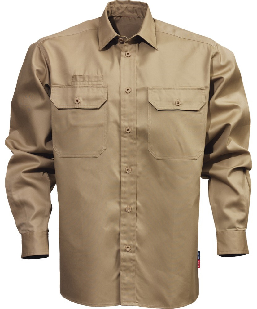 Se Kansas/Fristads Legacy skjorte m/ lange ærmer (Khaki, S) hos Specialbutikken