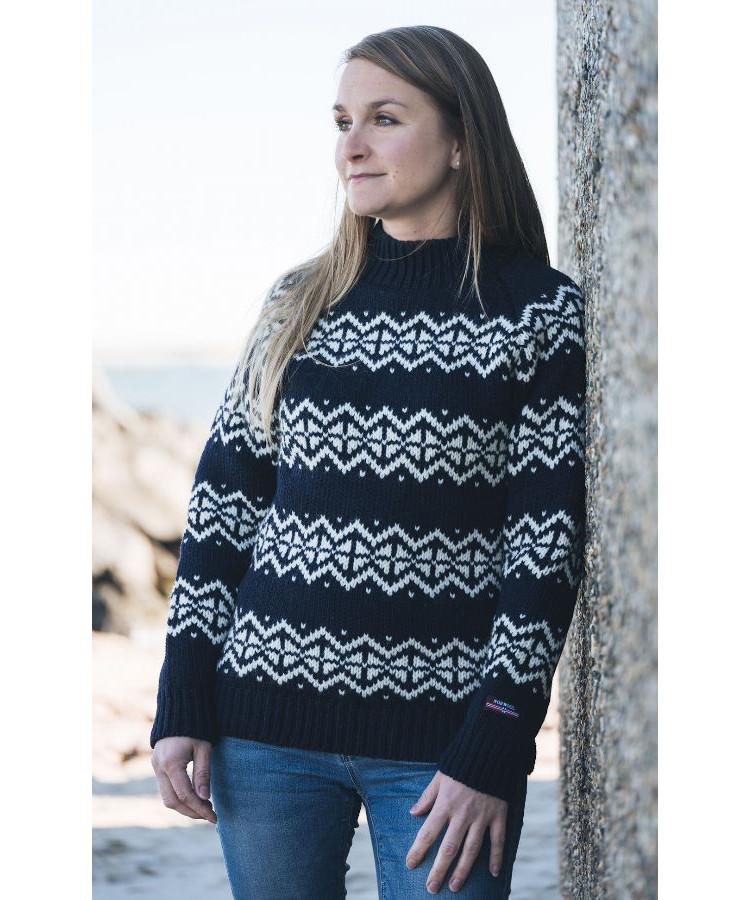 Se Norwool islandsk sweater - dame (Navy, M) hos Specialbutikken