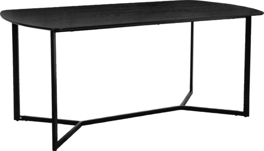 Esstisch Lean mit Gestell aus Metall schwarz, Tischplatte in Holzoptik, Höhe 76 cm Breite 180 cm