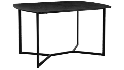 Esstisch Lean mit Gestell aus Metall schwarz, Tischplatte in Holzoptik, Höhe 76 cm Breite 140 cm