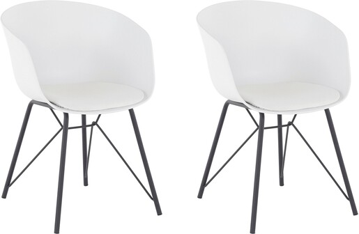Esszimmerstuhl Esther Sitzschale aus robustem Kunststoff Sitzhöhe 45 cm in weiß