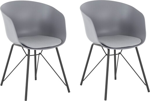 Esszimmerstuhl Esther Sitzschale aus robustem Kunststoff Sitzhöhe 45 cm in grau
