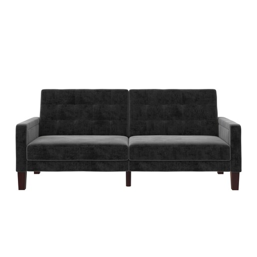 Schlafsofa Porter Futon, mit Knopfheftung, Breite 200 cm, in velvet grau