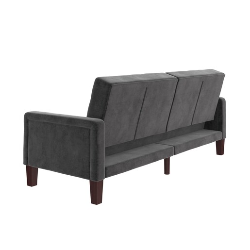 Schlafsofa Porter Futon, mit Knopfheftung, Breite 200 cm, in velvet grau