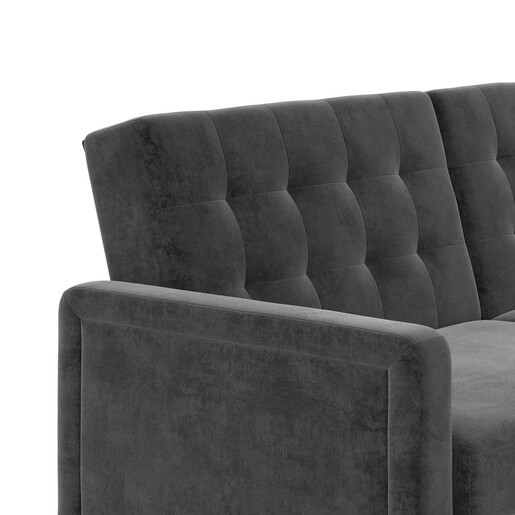 Schlafsofa Porter Futon, mit Knopfheftung, Breite 200 cm, in velvet grau